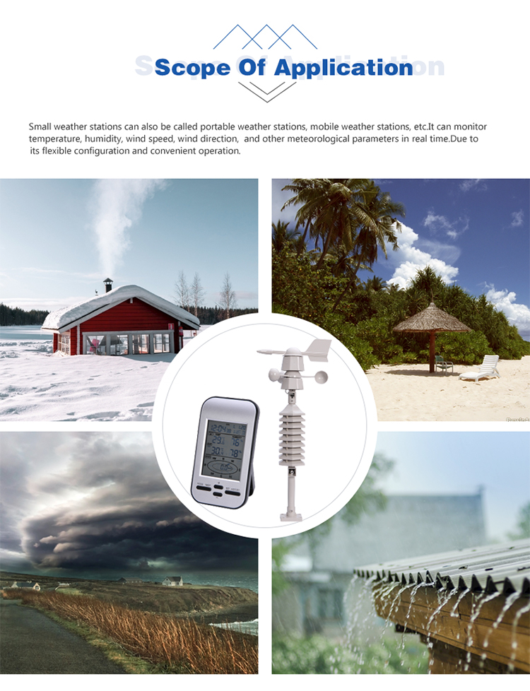 Customized Support OEM Wireless Small Wind Direction Anemometer Temperature And Humidity Meter