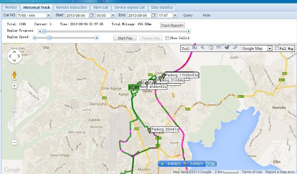 Vehicle GPS Location Tracking Software / GPS Phone Tracking Software Multi Geofences