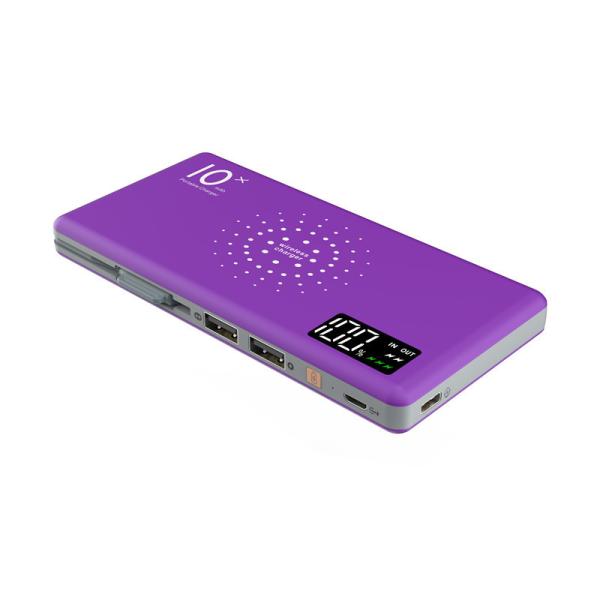 Quality Top Sales LCD Digital Screen Wireless Power Bank 10000mA with 3-IN-1 Cable Backup Battery Powerbank Fast Charger for Sma for sale