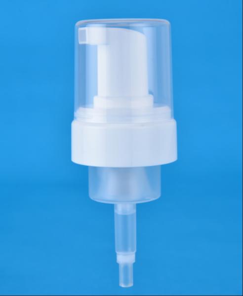 Quality 43mm Neck 43-410 Foam Pump With Clear Cap 0.8CC Output for sale