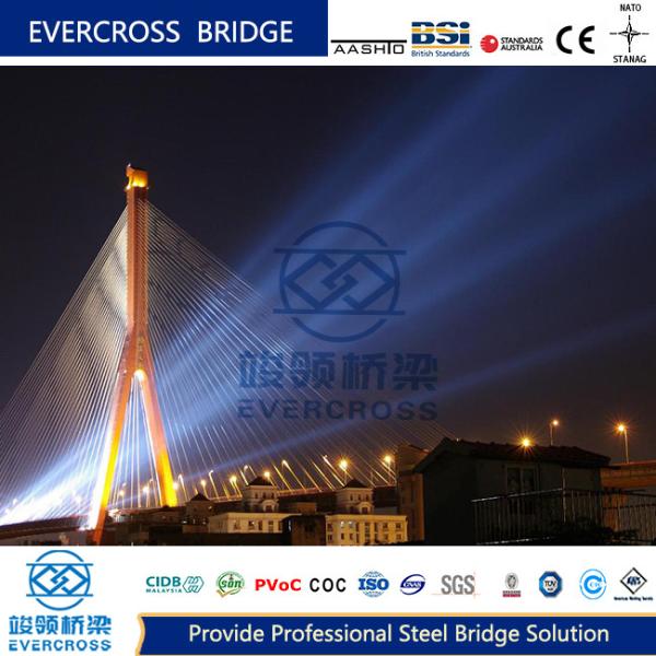 Quality Customized Steel Cable Suspension Bridge With Hot Dip Galvanized Surface for sale