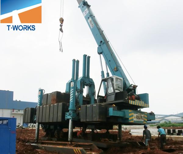 T-WORKS Mini Pile Driver ZYC100BS-B1 Hydraulic Static Piling Machine For