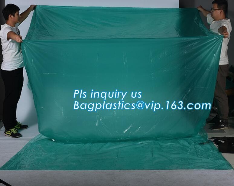 Customized Square Bottom or Side Guesst Plastic Protective Pallet Covers, 4 Mil Dust proof Clear Pallet Covers, BAGPLAST