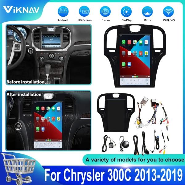 13.3 Inch Car radio Android Auto GPS Navigation Multimedia Player For 2013-2019 Chrysler Wireless Carplay BT 4G