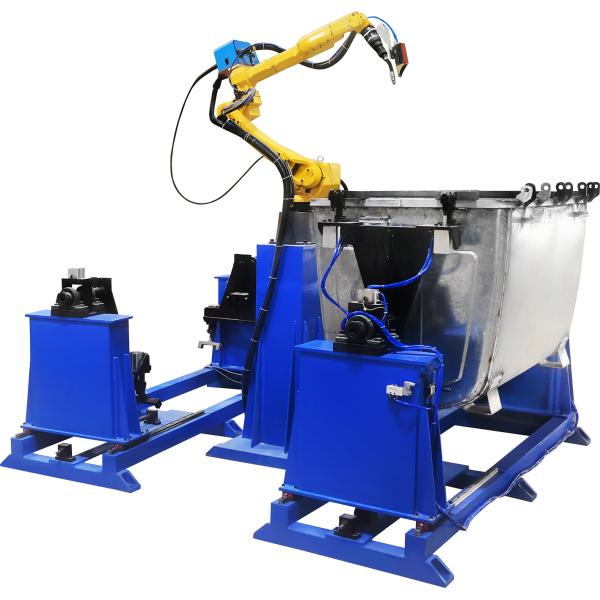 Galvanized Steel Big Rubbish Bin Welding Robot Configure Laser Seam Tracking System