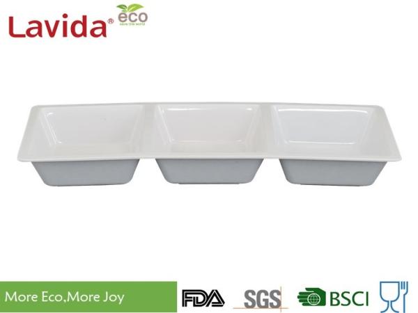 Quality Waterproof Melamine White Serving Tray High Temperature Tolerance Phthalate Free for sale