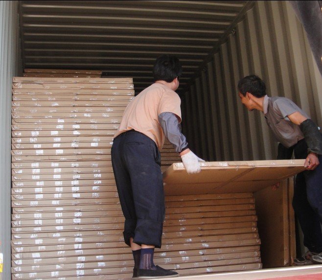 Customized Swing Type Interior PVC Wood Doors, Six Panels