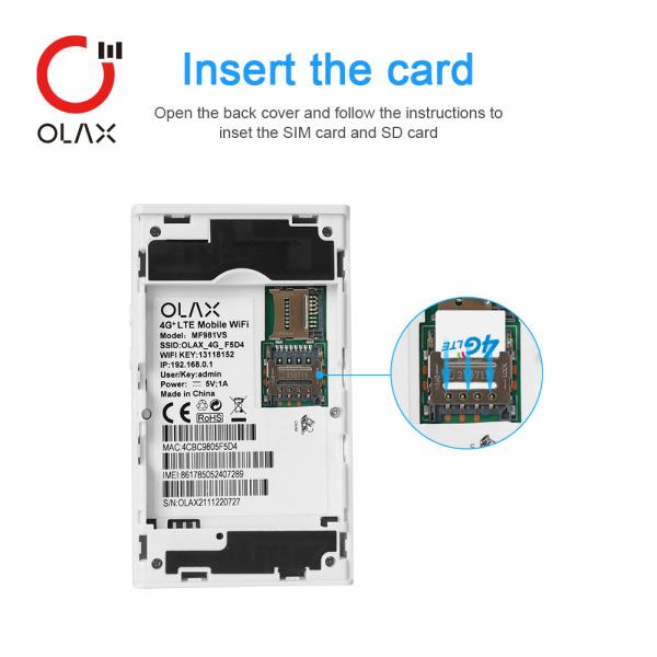 ROHS 2100MAh 4G LTE MIFI Router Pocket Mobile Hotspot OLAX MF981VS