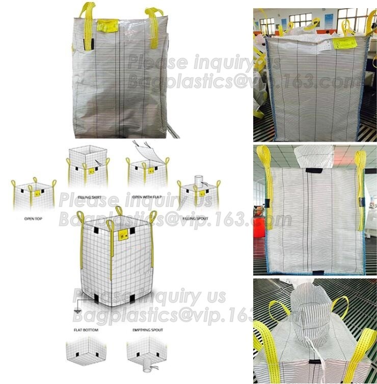customizable PP u-panel baffle big bag /coated white woven PP jumbo bag/ventilated 4 panel baffle bag/all colors availab