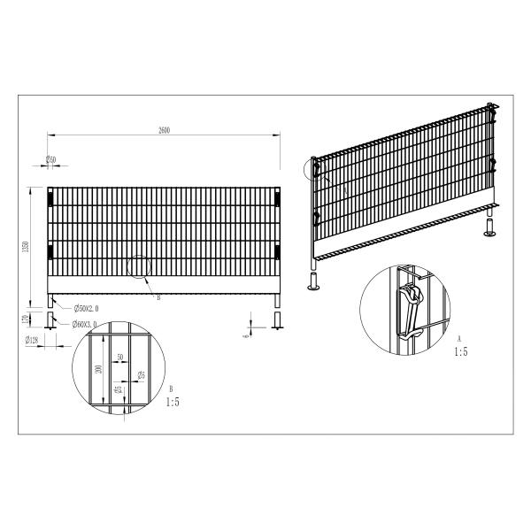 Low Carbon Steel Edge Protection Fence Galvanised Panels For Construction