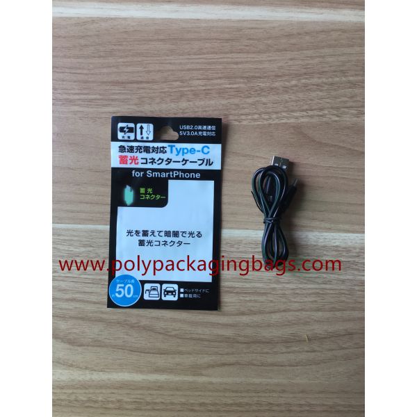 Universal Plastic Zipper Bag For Cable Retail / Car Charging Line