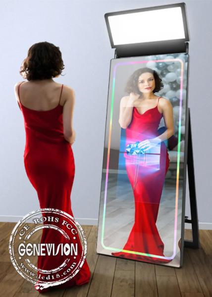 Quality Wedding Party Mirror Touch Screen Self Service Kiosk With LED Lamp for sale