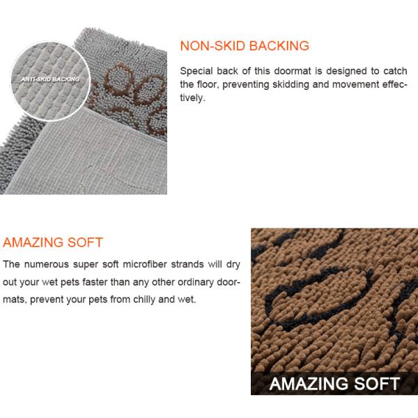 Household 2.5cm Non Slip Dog Crate Mat SGS Chenille Fiber