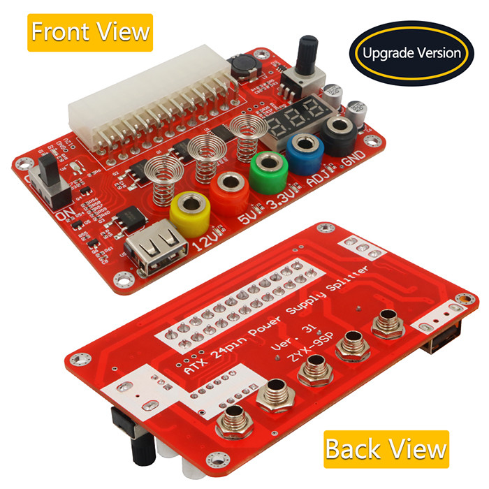 ATX Power Supply Breakout Board Case Kit With ADJ Adjustable Voltage Sensor Switch
