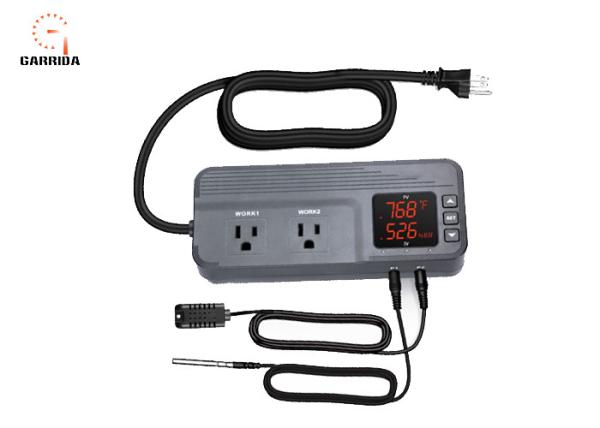 Temperature Controller with Dual Temperature Sensor AC Dual Stage Outlet