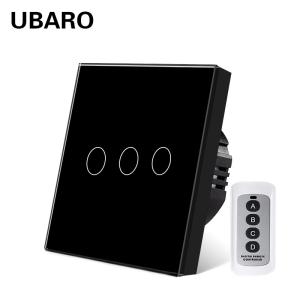 Type 86 Wireless Remote Switch 433RF 3gang European Standard Remote Lamp Tempered Glass Panel Switch