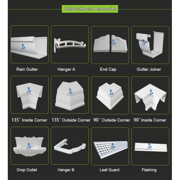 Nigeria 5.2inch PVC Rain Gutter System Malaysia/Philippines/Kenya