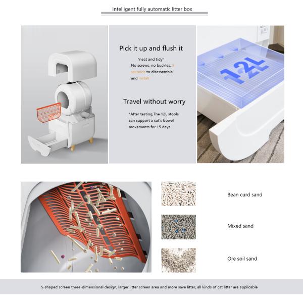 16L Automatic Cat Litter Toilet with Deodorizer and APP Control G.W./N.W. 16.8/13.5kg