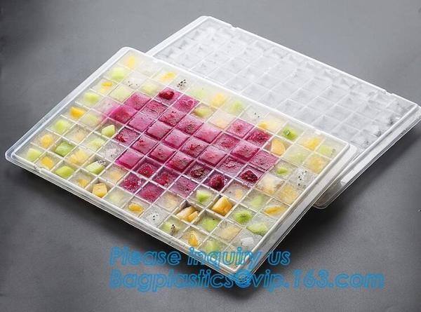 Quality FDA Certified Silicone Mold Companion Cube Container Store Cool Beans Ice Tray Trays with Lid,ice cube tray container,Po for sale
