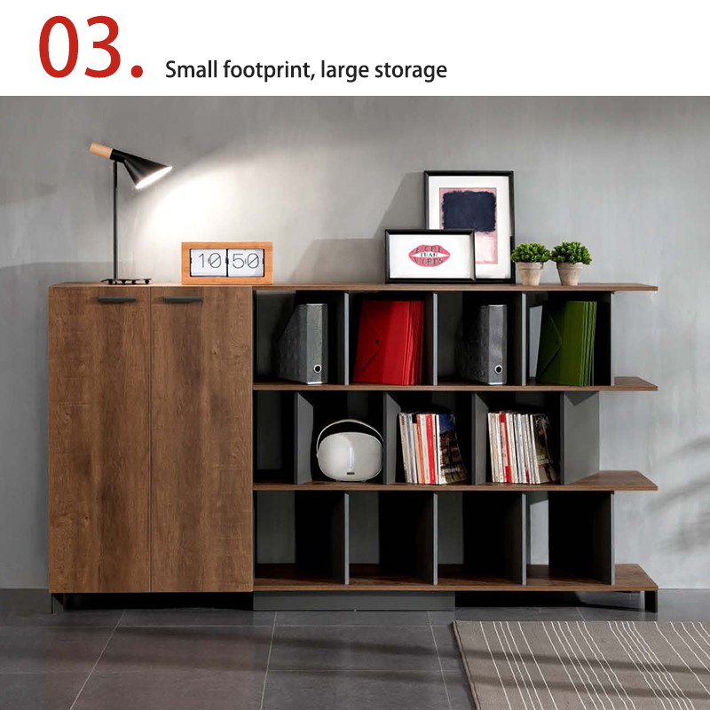 Large Capacity Sturdy Lockable Filing Cabinet, Open Layered Storage Bookshelf, Office Data Storage Cabinet