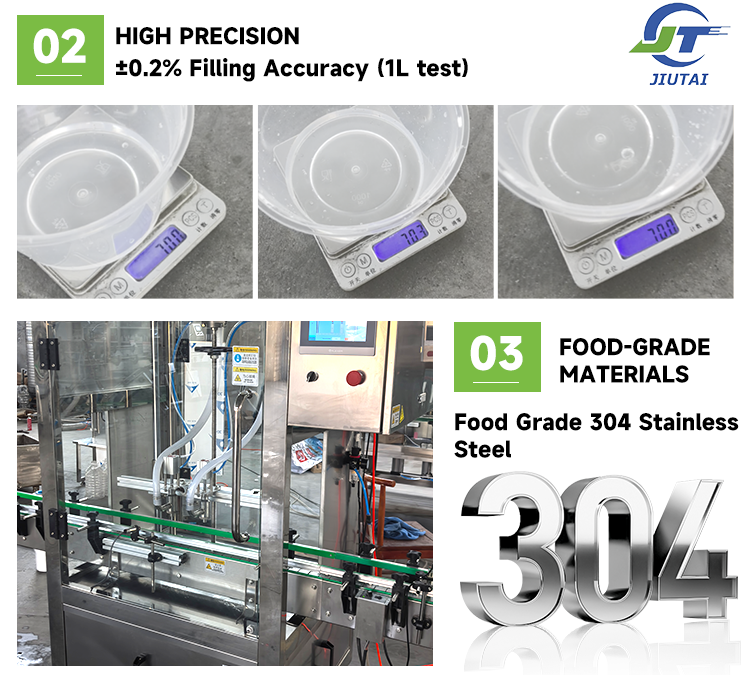 Food Grade Automatic Linear Gravity Flow Filling Machine for Beverage Condiment Daily Chemical Products