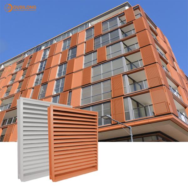 Commercial building Metal sun shade aluminum louver for Exterior wall cladding