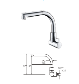 Wall-Mounted Earthenware Ammunition Cartridge Kitchen Faucet with Chrome Finish for Modern Sinks