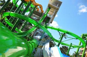 Transparent Aqualoop Water Slide 16m Green Adult Freefall Twist Water Slide