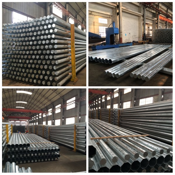 60FT 70FT Single or Double Crossarm Steel Power Pole with Customizable Dimensions