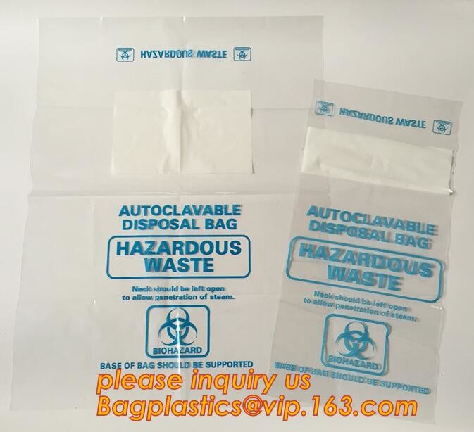 biodegradable biohazard bag/Recycled garbage bag, Polyethylene Biohazard Printed Clear Plastic Zip lockk Specimen Bags Wit