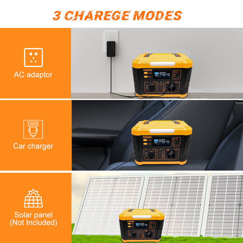 MPPT 1000 Watt Powerstation 888wh Portable Backup Power Station With LED Light