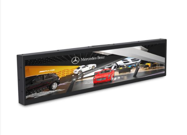 Quality VETO Ultra-Wide Stretched Bar Screen Shelf Edge Display Network Advertising Monitor HD Wall Mounted Bar Lcd Display for sale