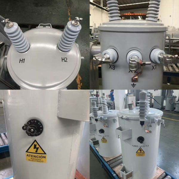 Pole Mounted Single Phase Distribution Transformer 25kV With Cu-Al Conductors