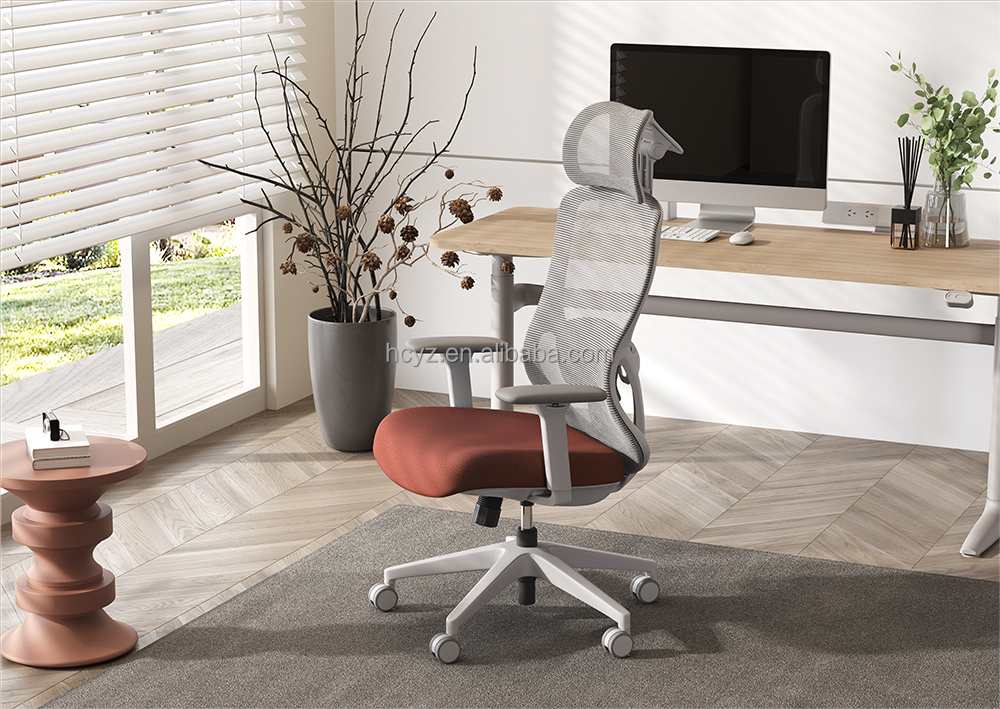 Executive Manager Adjustable Mesh Boss Office Chair with Fabric Luxury Computer Desk