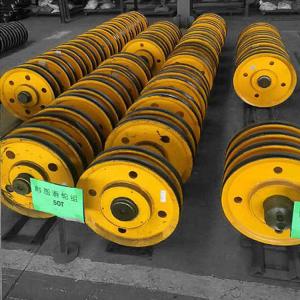 China Crane Traveling Rail Flange Forged Steel Wheels Crane Parts wholesale
