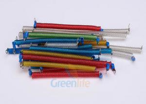 China Stainless Steel Core Coiled Security Tethers Colorful Cords With Screw Terminals wholesale