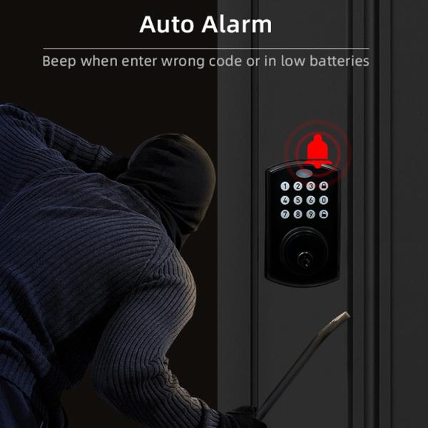Smart Deadbolt Door Lock Wifi Tuya APP Password Key Wooden Door