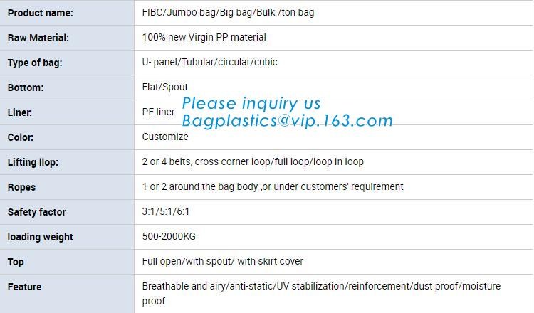 customizable PP u-panel baffle big bag /coated white woven PP jumbo bag/ventilated 4 panel baffle bag/all colors availab
