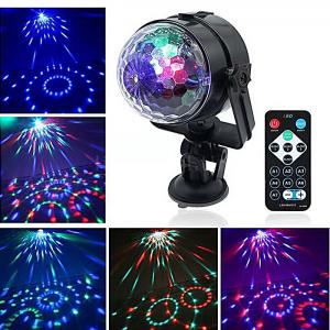 China USB Interface Remote Controller LED Crystal Car Small Magic Ball Light Colorful Rotating Stage Effect Lights on sale