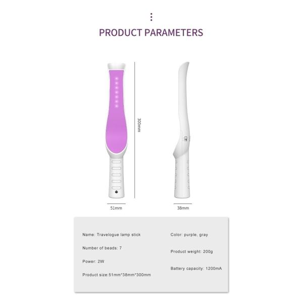 2W USB Portable Rechargeable Sterilization Disinfection UV Lamp