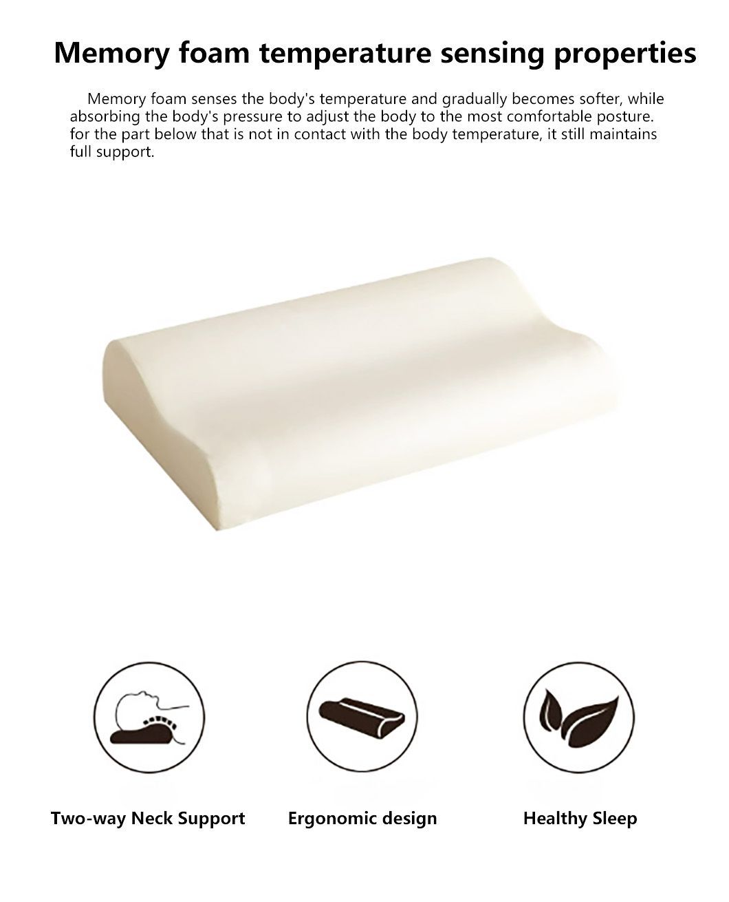 Comfortable Cervical Neck Bed Sleeping Breathable Contour Pillow Cooling Orthopedic Wave Memory Foam Pillow