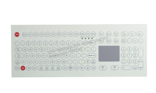 Quality Membrane Matrial Metal Keyboard With Trackball ,108 Keys , White for sale