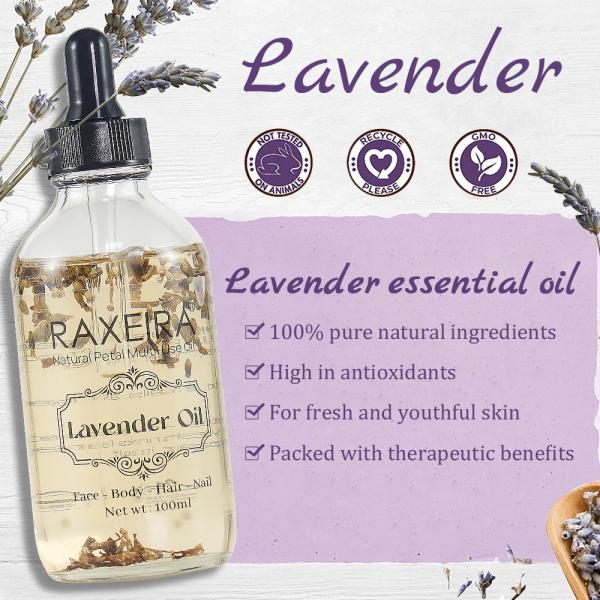 Pure Natural Whitening Moisturizing and Firming Lavender Hair Body Hand and Nail Care Essential Oil