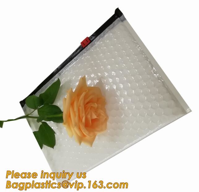 Cosmetic Slider Zip lockk Bubble Bags Bubble Slide Pouch,Zip lockk esd bubble bag bubble packaging wrap cosmetic pouch slide
