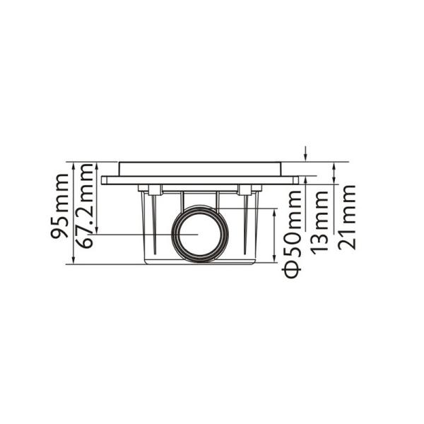 Plastic 360 Rotatable Shower Waste Horizontal Outlet SS Ceramic Cover Shower Floor Drain