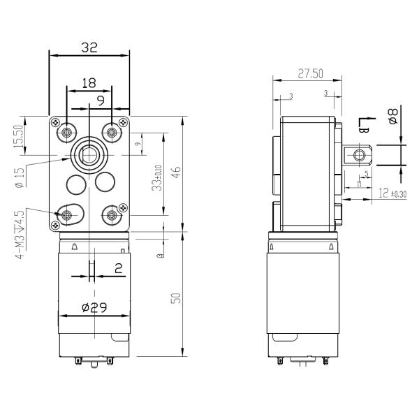 Valve Coffee Machine Coin Machine DC Gear Motor 24 Volt Square Shape 240g GMF4632