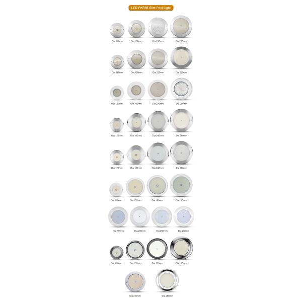 Color Underwater LED Swimming Pool Resin Filled IP68 35W AC12V Remote Control PAR56 White Light