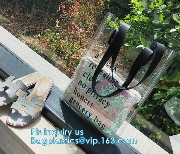Quality vinyl pvc zippered shopping bag for home/daily use, Wear Resistant Eco Friendly PVC Shopping Bag, Custom Transparent Gif for sale