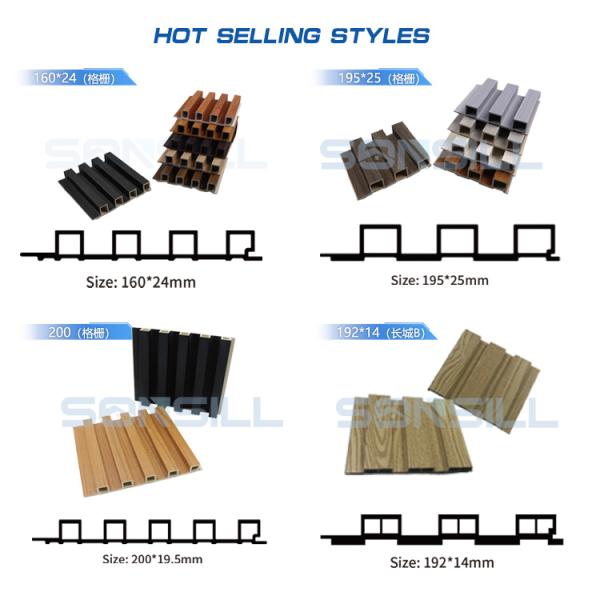 Wood Plastic Composite Cladding Fluted Wall Board WPC Interior Wall Panel