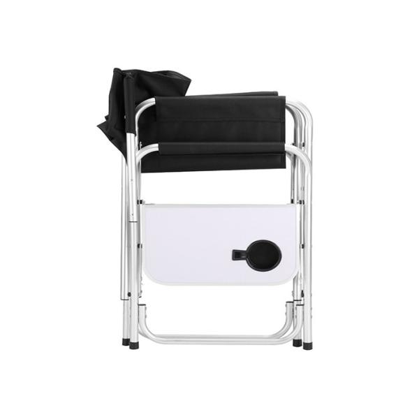 PE Coated Fabric Camping Foldable Chair With Table Cup Holder Side Bag Flat Tube